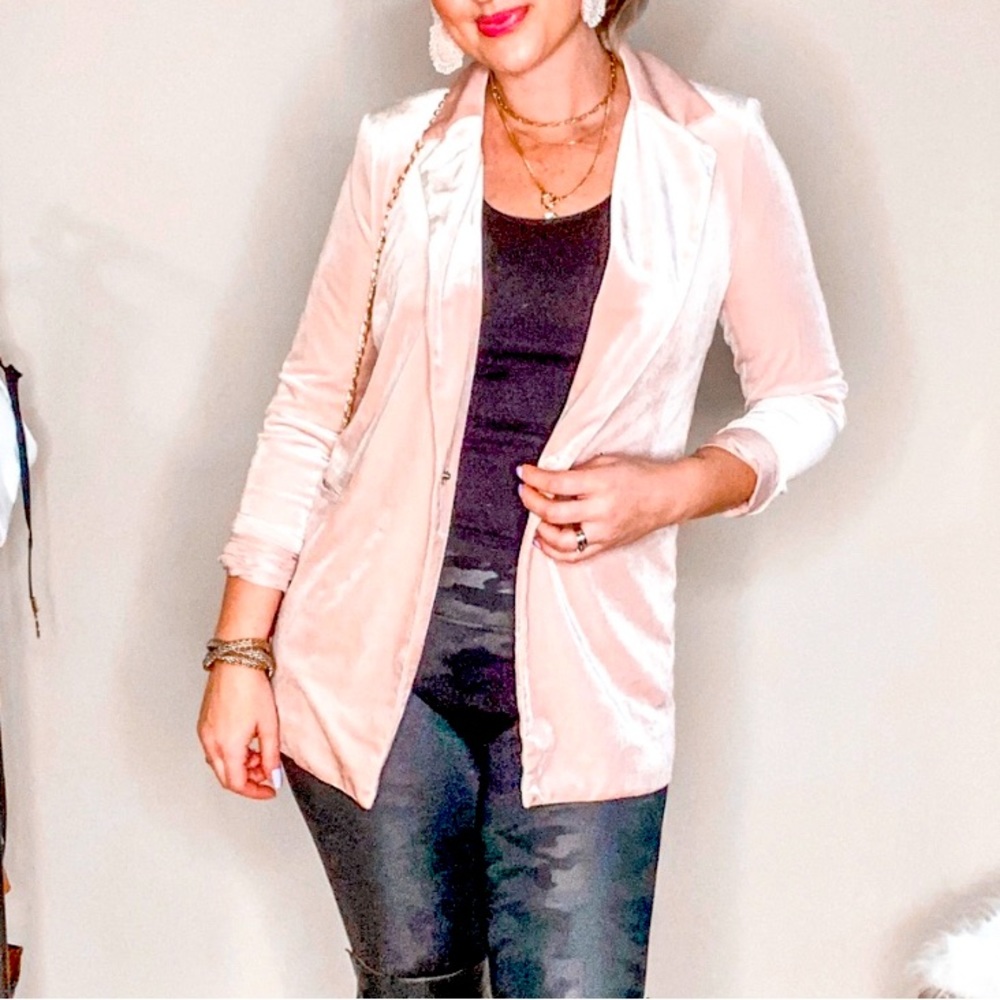 Pink Velvet Blazer Size S